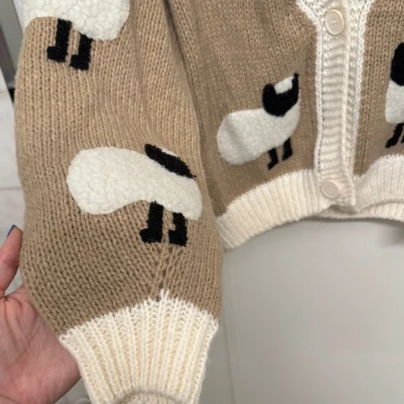NWT Luna Ivy Knit Sheep Cardigan Sweater - Picture 3 of 4
